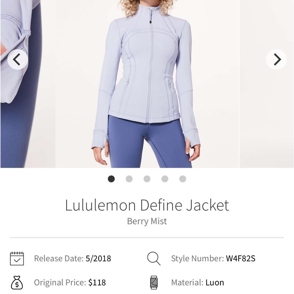 Lululemon Define Jacket Berry Mist Luon 10 blue purple - Picture 3 of 10
